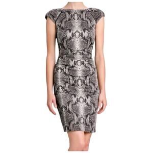 Ivy & Blu animal print pencil bodycon dress rushing stretch high neck mobwife 6